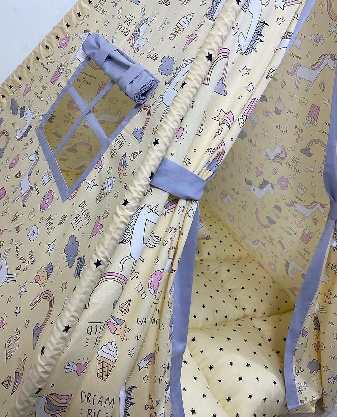 Luxe Yellow & Grey Play Tent