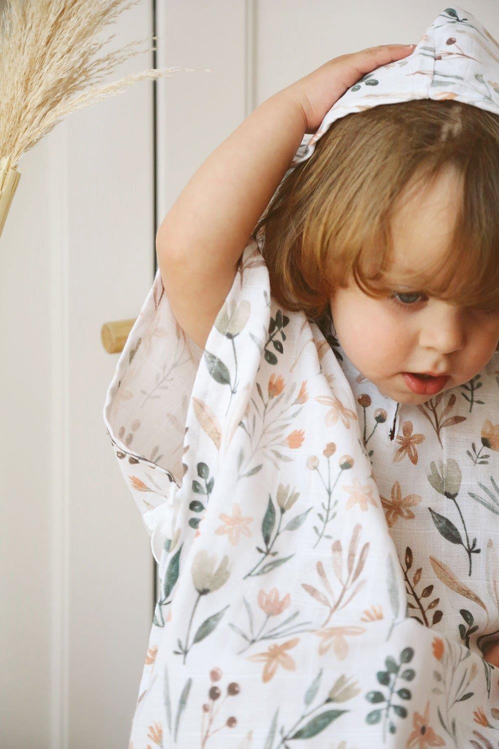 Mediterra 100% Cotton Muslin Poncho – 1-5 Years