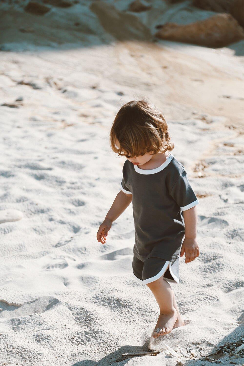 Summer Vibes | Anthracite 100% Cotton T-shirt & Shorts Set