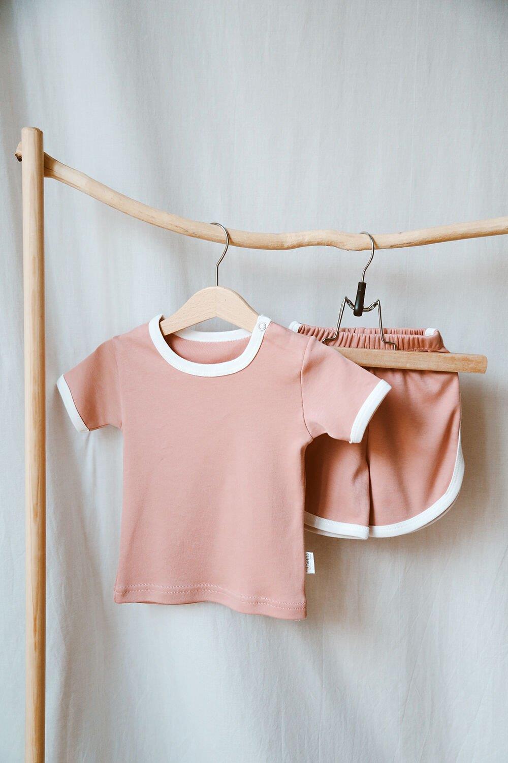 Summer Vibes | Blush 100% Cotton T-shirt & Shorts Set – Baby and Kids