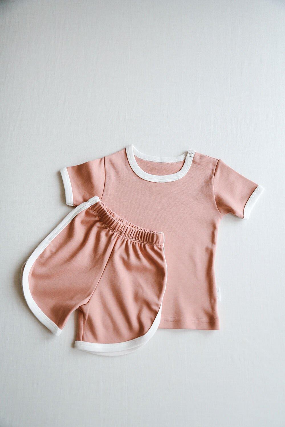 Summer Vibes | Blush 100% Cotton T-shirt & Shorts Set – Baby and Kids