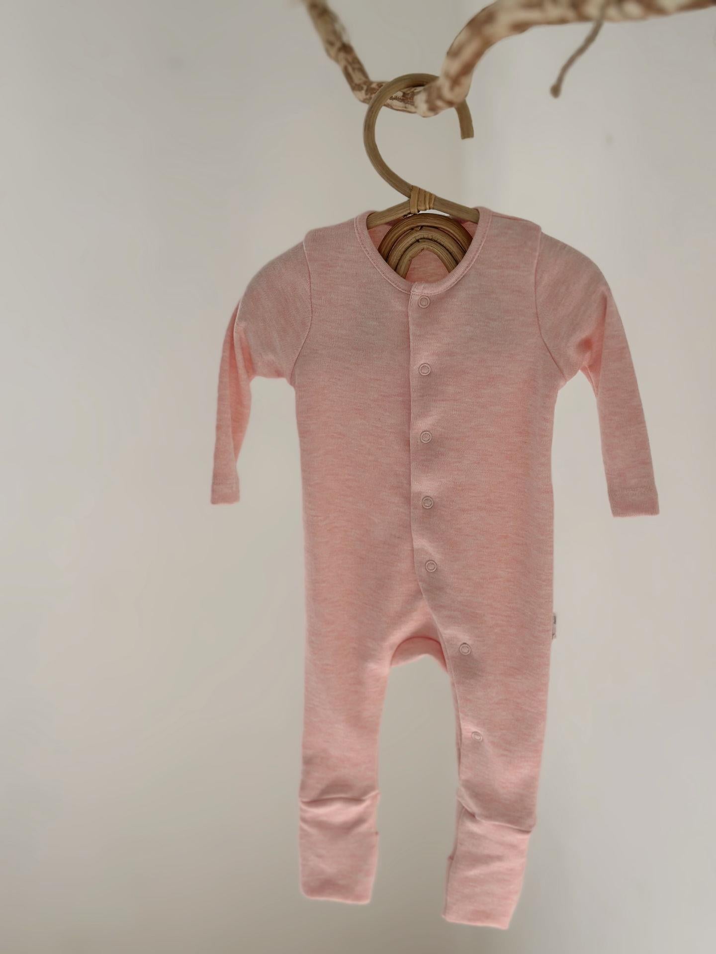 100% Cotton Oeko-Tex Certified Zipper-Closure Footed Romper Set – Pink (Set of 2)