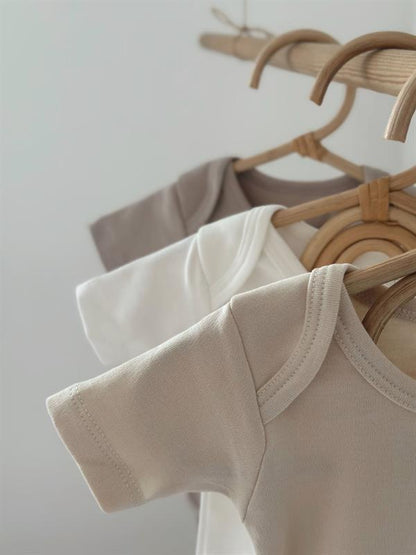100% Cotton Oeko-Tex Certified Short Sleeve Bodysuit Set – Set of 3