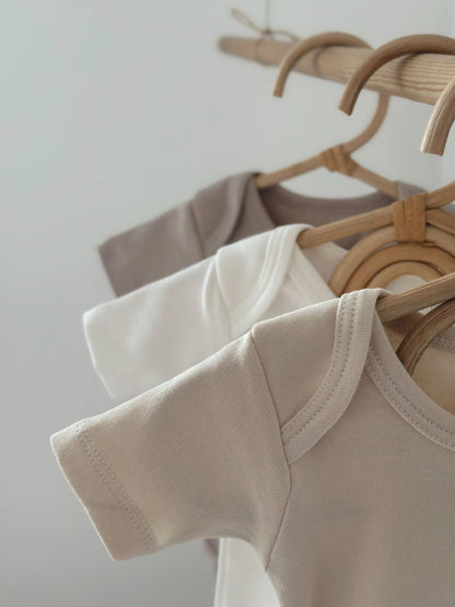 100% Cotton Oeko-Tex Certified Short Sleeve Bodysuit Set – Set of 3