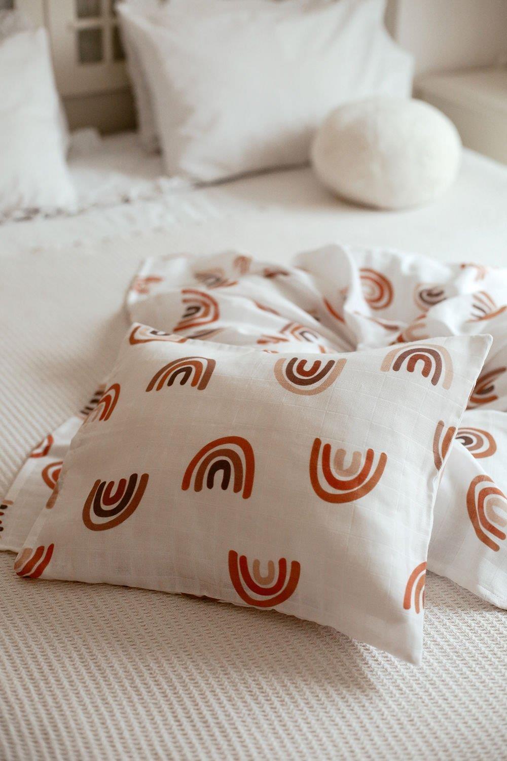 Bohemian Rainbow Muslin Blanket and Set