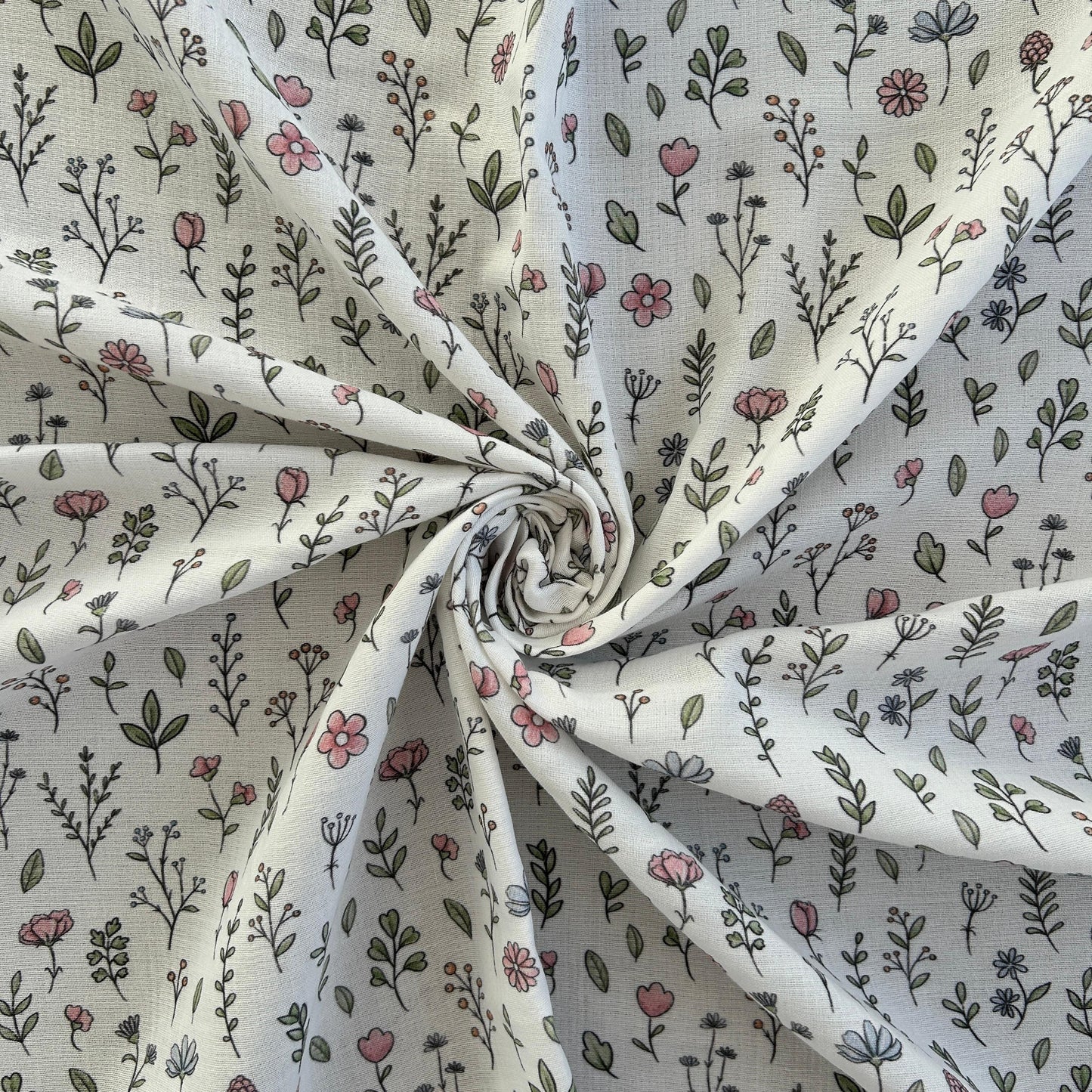 Crisp Flower Pattern Double Layer Cotton Muslin Fabric