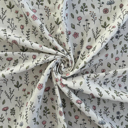Crisp Flower Pattern Double Layer Cotton Muslin Fabric