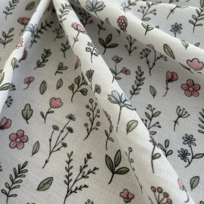 Crisp Flower Pattern Double Layer Cotton Muslin Fabric