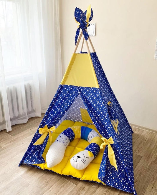 Navy & Gold Luxury Play Tent