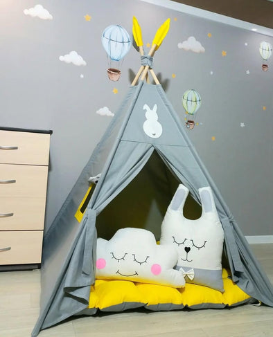 Luxe Yellow &amp; Grey Play Tent