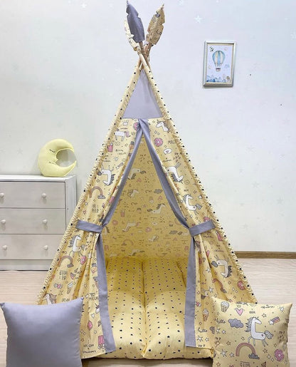 Luxe Yellow & Grey Play Tent