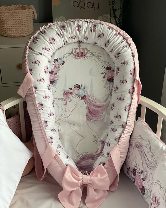 Princess-Themed Baby Nest with Unicorn Design