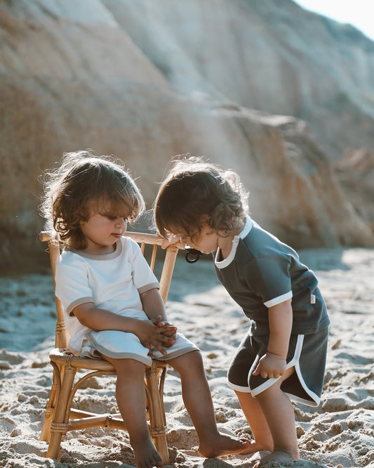 Summer Vibes | Ivory 100% Cotton T-shirt & Shorts Set