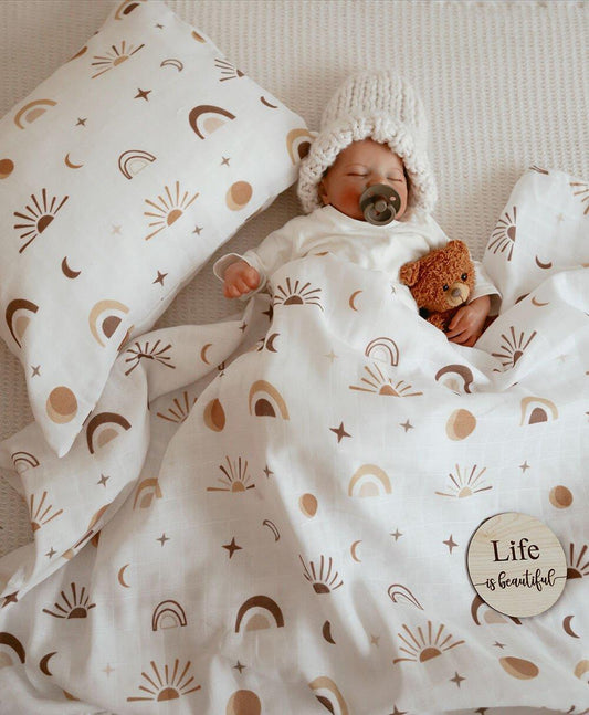 Sky Muslin Blanket and Set