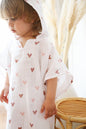 Heart 100% Cotton Hooded Muslin Poncho – 1-5 Years