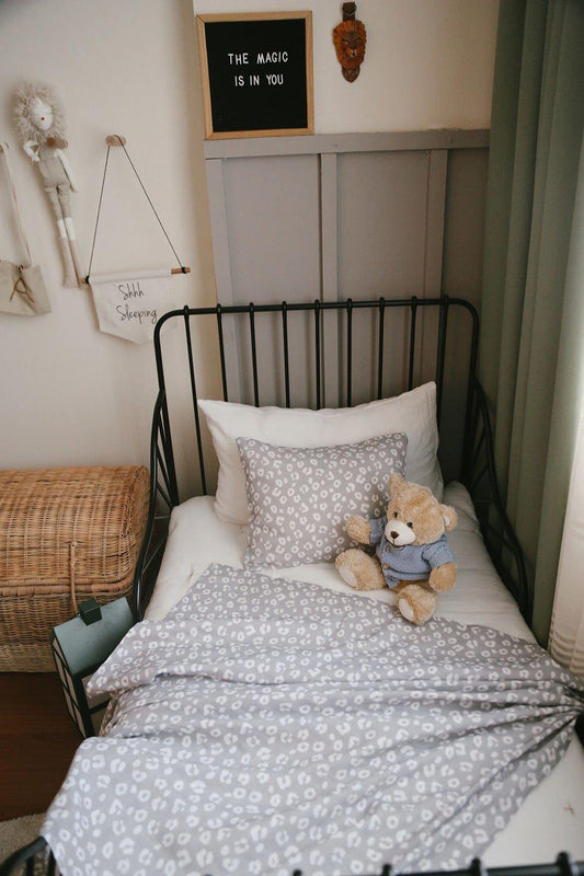 Leopard 120x120cm Muslin Blanket, Pillowcase & Muslin Bag 3-Piece Set