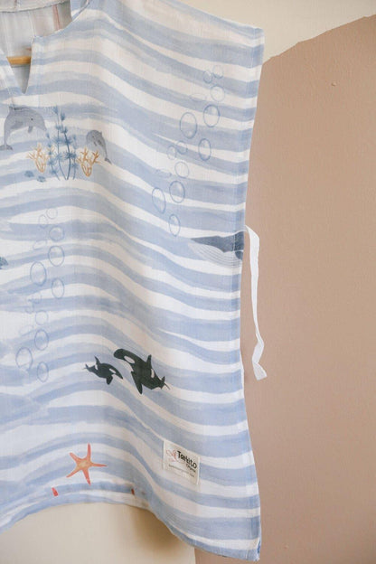 Ocean 100% Cotton Muslin Poncho – 1-5 Years