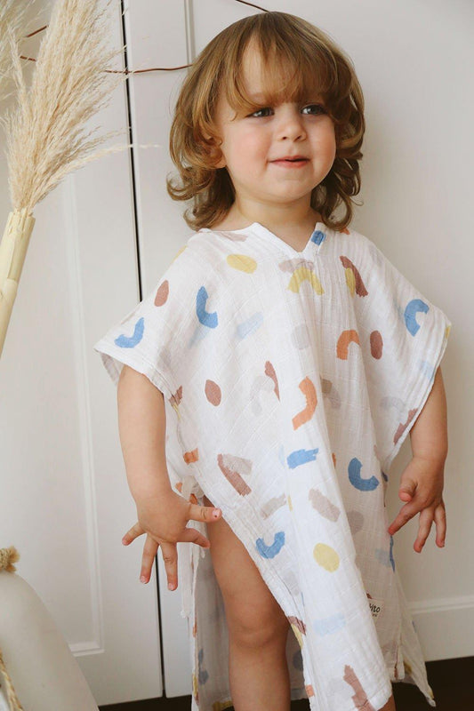 Pastel 100% Cotton Muslin Poncho – 1-5 Years