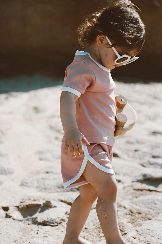Summer Vibes | Blush 100% Cotton T-shirt & Shorts Set – Baby and Kids