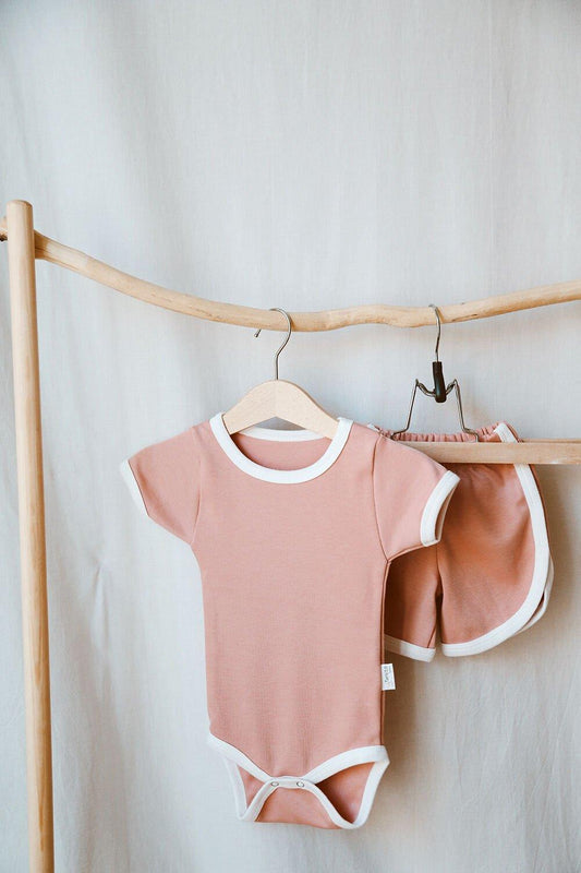 Summer Vibes | Blush Snap-Button Body & Shorts Set – Baby and Kids